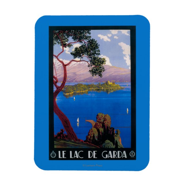Lake Garda Travel Promotional Poster Magnet (Vertical)