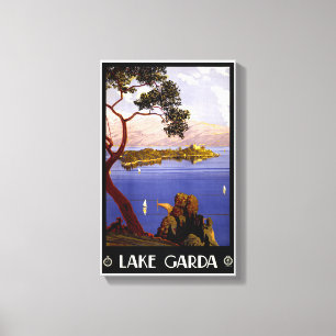 Lake Garda Vintage Poster Restored Canvas Print