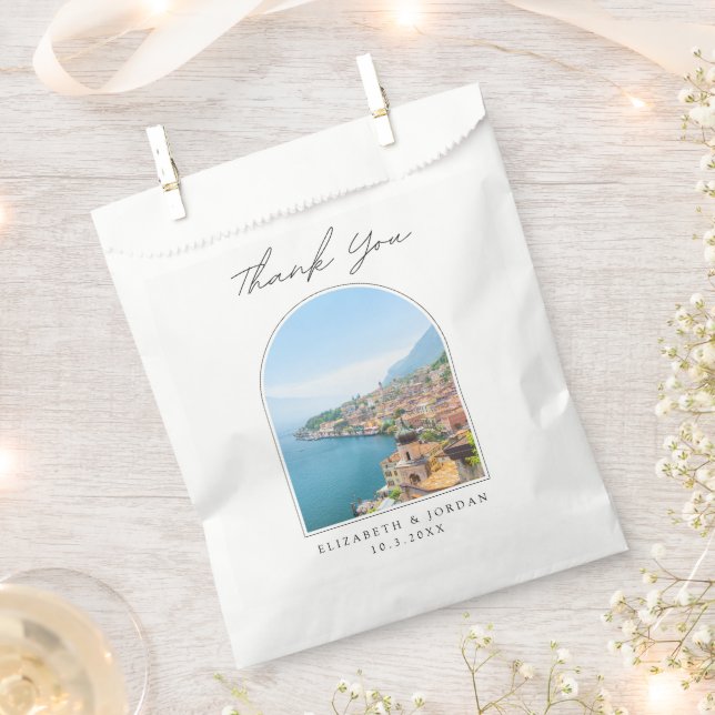 Lake Garda Wedding Favor Italy Photo Thank You Favor Bag (Clipped)