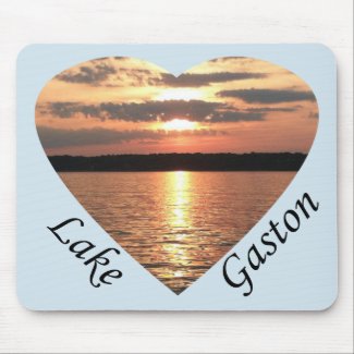 Lake Gaston Mousepad with Sunset Heart