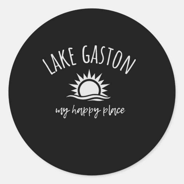 Lake Gaston My Happy Place Boating Fishing Camping Classic Round Sticker (Front)