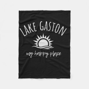 Lake Gaston My Happy Place Boating Fishing Camping Fleece Blanket