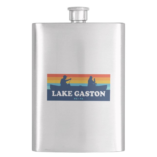 Lake Gaston North Carolina Virginia Canoe Flask (Front)
