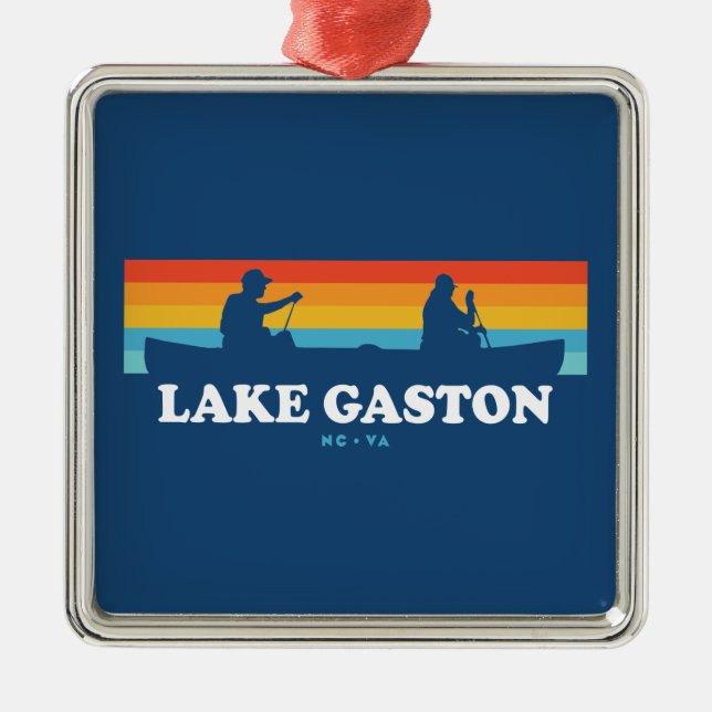 Lake Gaston North Carolina Virginia Canoe Metal Ornament (Front)