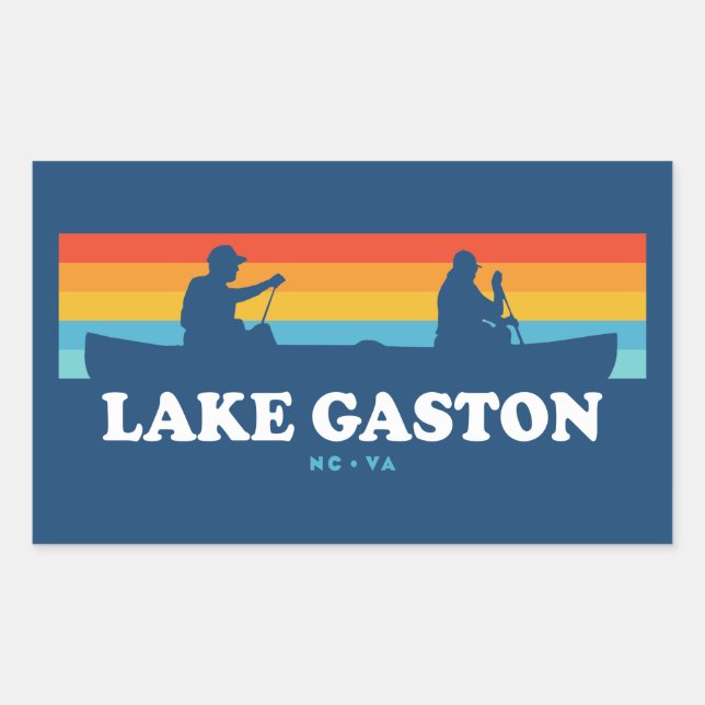 Lake Gaston North Carolina Virginia Canoe Rectangular Sticker (Front)