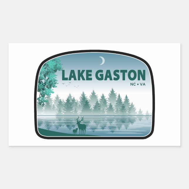 Lake Gaston North Carolina Virginia Deer Rectangular Sticker (Front)