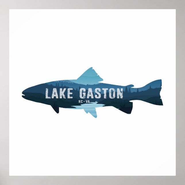 Lake Gaston North Carolina Virginia Fish Poster (Front)