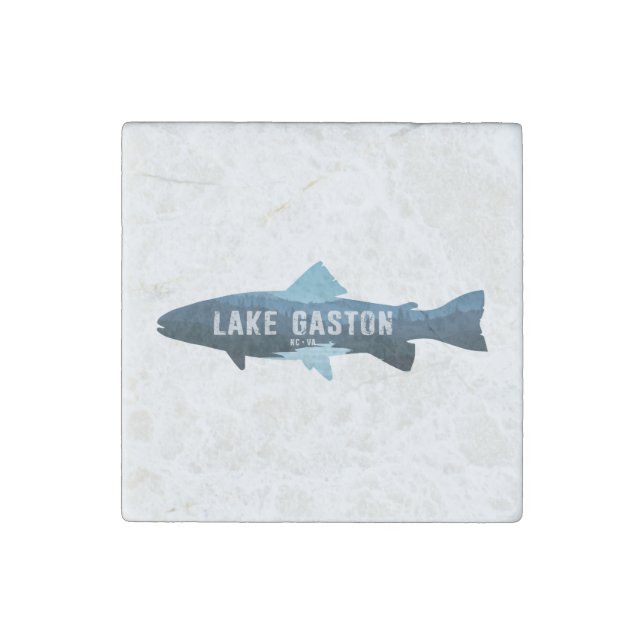 Lake Gaston North Carolina Virginia Fish Stone Magnet (Front)