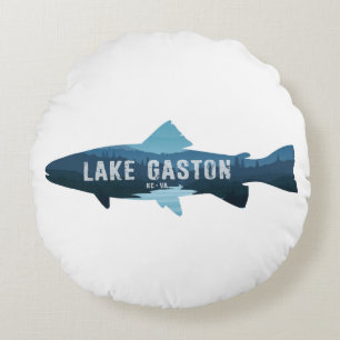 Lake Gaston North Carolina Virginia Fish Throw Pil Round Pillow