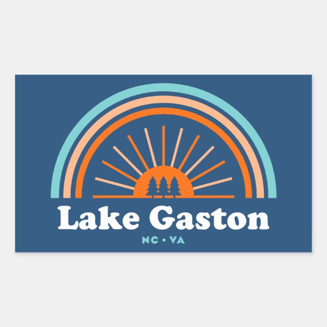 Lake Gaston North Carolina Virginia Rainbow Rectangular Sticker (Front)
