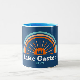 Lake Gaston North Carolina Virginia Rainbow Two-Tone Coffee Mug