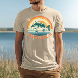 Lake Geneva Perch Fishing Sunrise to Sunset T-Shirt