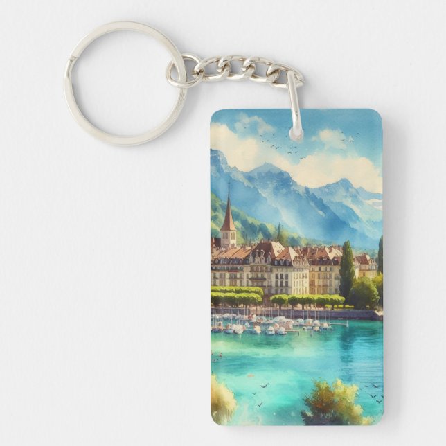 Lake Geneva Personalized Keychain (Front)