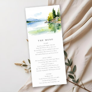 Lake Geneva Switzerland Landscape Wedding Menu Invitation