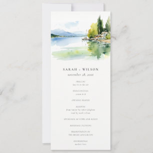 Lake Geneva Switzerland Landscape Wedding Program