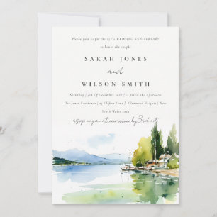 Lake Geneva Switzerland Scape Wedding Anniversary Invitation