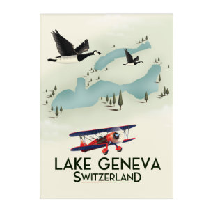 lake geneva switzerland Travel poster Acrylic Print
