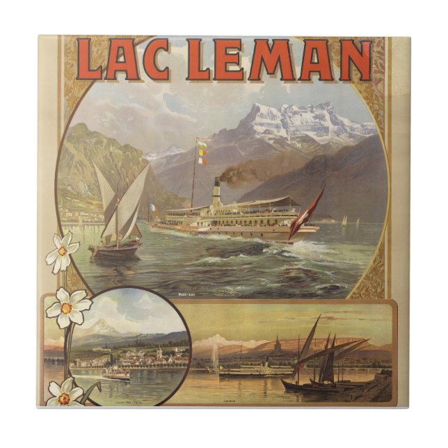 Lake Geneva Travel Ceramic Tile (Front)