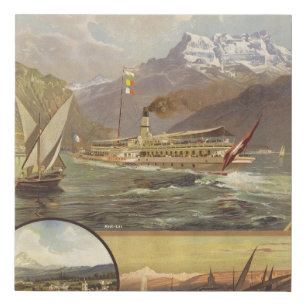 Lake Geneva Travel Faux Canvas Print