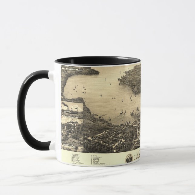 Lake Geneva Vintage Map Mug (Left)
