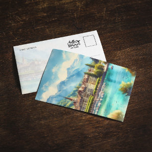 Lake Geneva Watercolor Postcard