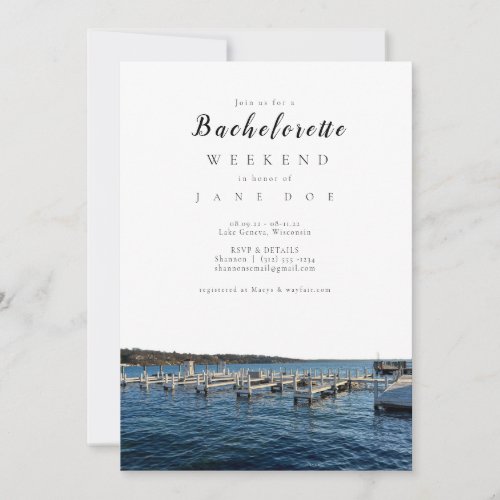 Lake Geneva Wisconsin Bachelorette Party Invitation