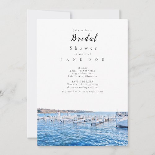 Lake Geneva Wisconsin Bridal Shower Invitation