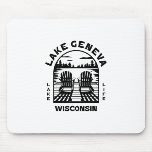 Lake Geneva Wisconsin Outdoors Vintage 3 Mouse Pad