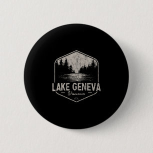 Lake Geneva Wisconsin Outdoors Vintage  Button
