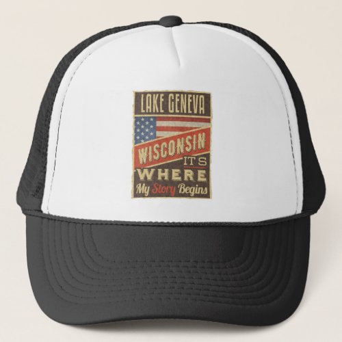 Lake Geneva Wisconsin Trucker Hat