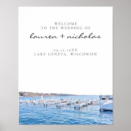 Lake Geneva Wisconsin Wedding Welcome Sign