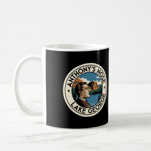 Lake George Coffee Mug Anthonys Nose Black Mug  (Left)