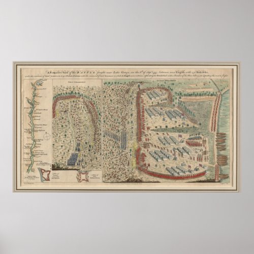 Lake George French and Indian War Map 1768 Poster