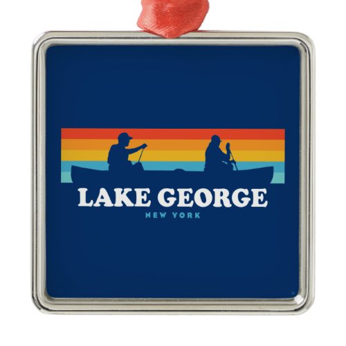 Lake George, New York Canoe Metal Ornament