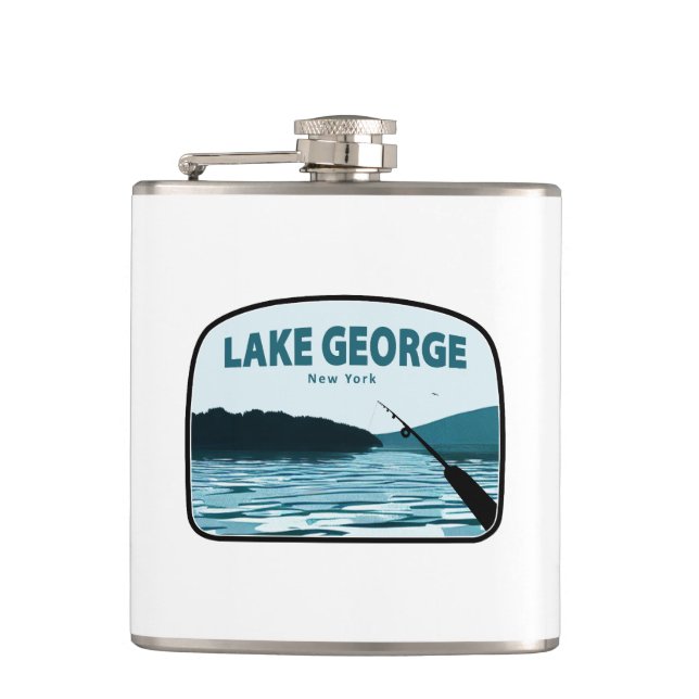 Lake George New York Fishing Rod Flask (Front)