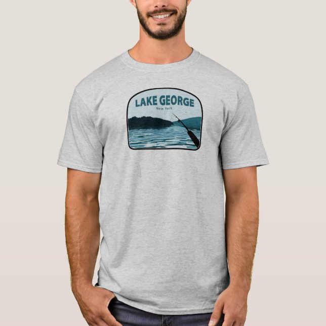 Lake George New York Fishing Rod T-Shirt (Front)