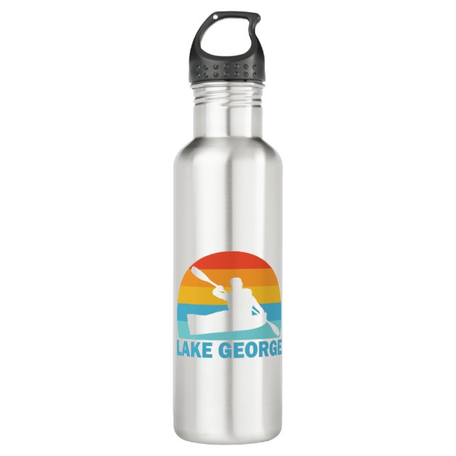 Lake George New York Kayak Stainless Steel Water Bottle (Front)