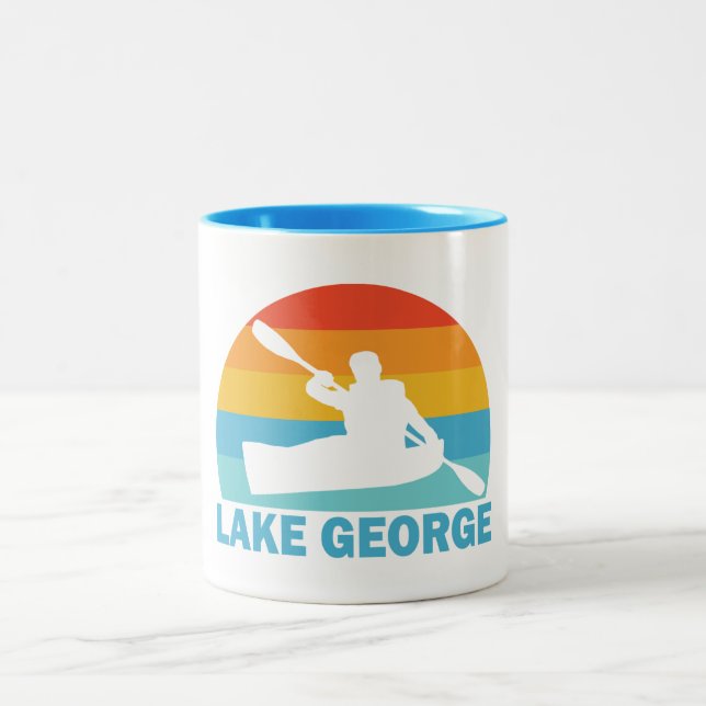 Lake George New York Kayak Two-Tone Coffee Mug (Center)