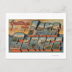 Lake George, New York - Large Letter Scenes Postcard