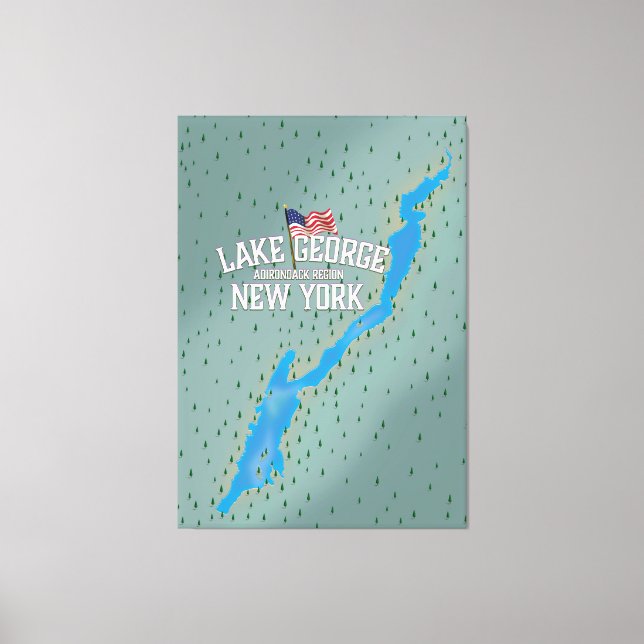 Lake George New York Map Canvas Print (Front)