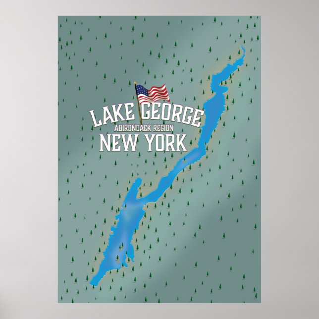 Lake George New York Map Poster (Front)