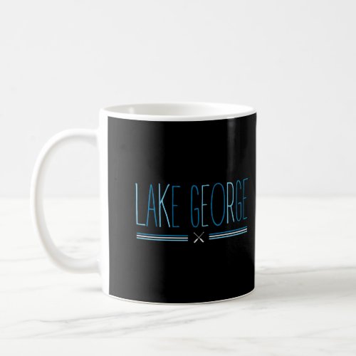 Lake George New York Oars Blue Lettering Coffee Mug