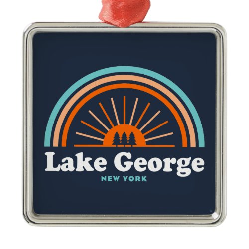 Lake George, New York Rainbow Metal Ornament