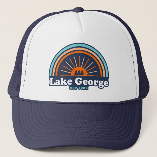Lake George, New York Rainbow Trucker Hat (Front)