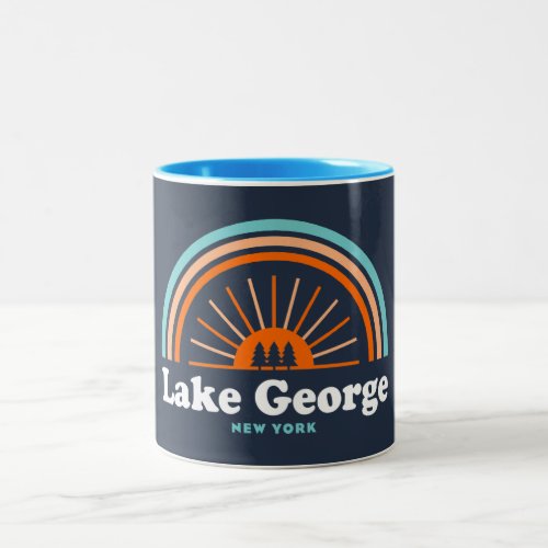 Lake George New York Rainbow Two_Tone Coffee Mug