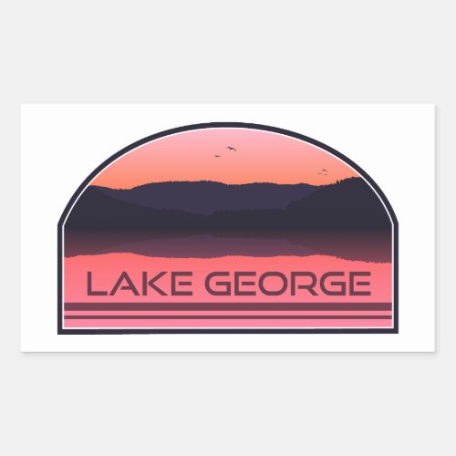 Lake George New York Red Sunrise Rectangular Sticker