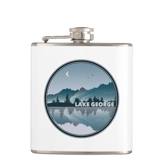 Lake George New York Reflection Flask (Front)