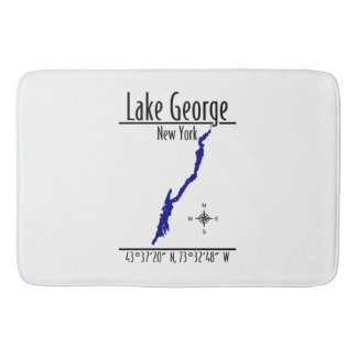Lake George New York Shoreline Map Coordinates Bath Mat