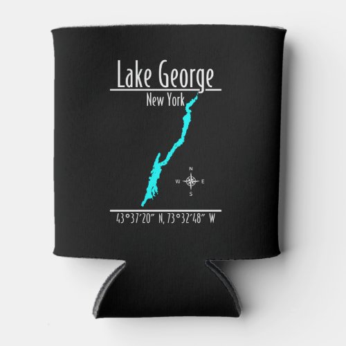 Lake George New York Shoreline Map Coordinates Can Cooler
