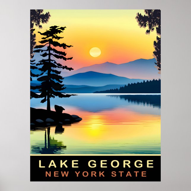 Lake George, New York State, Travel Poster (Front)